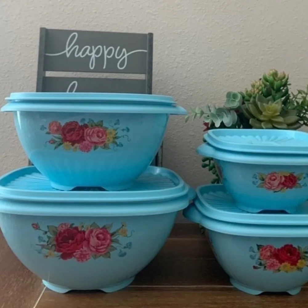Pioneer Woman 8pc Food Storage Set Sweet Rose